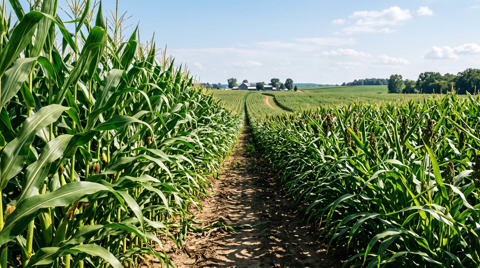 Surcos de cultivo recién preparados listos para aplicar zeolita agrícola